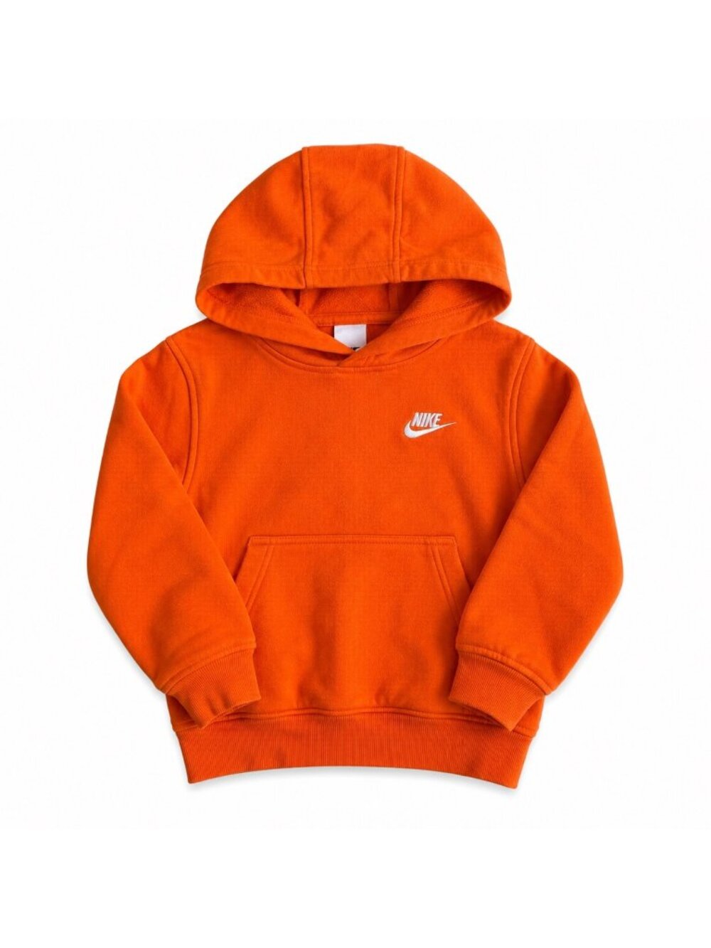 Nike Kids Orange Pullover Hoodie Size Small Embroidered Swoosh